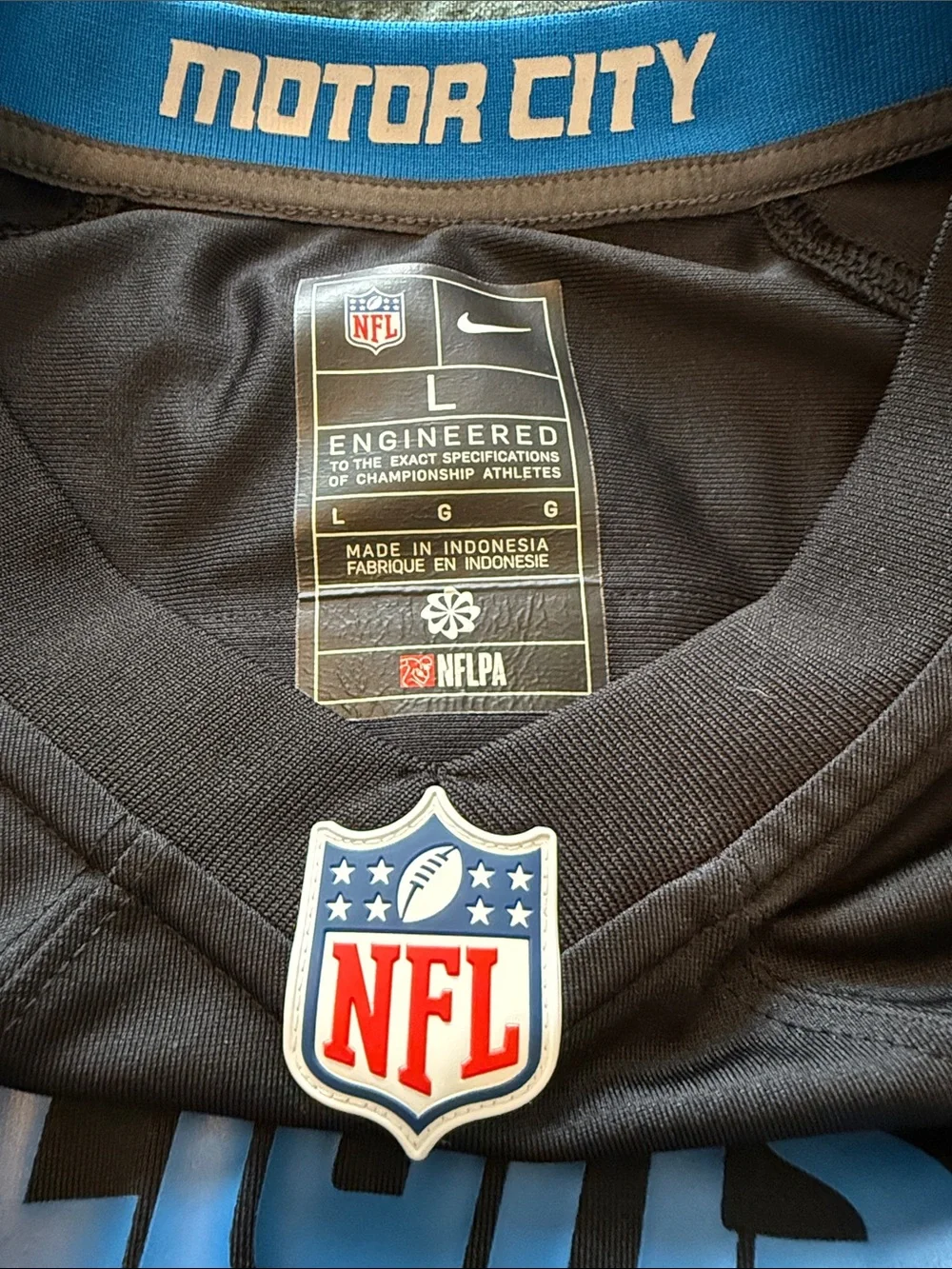 Amon Ra St. Brown AUTHENTIC Nike Black & Honolulu Blue Detroit Lions Jersey